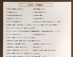 禁忌事項対象コース、【オプションメニュー】中周波EMS